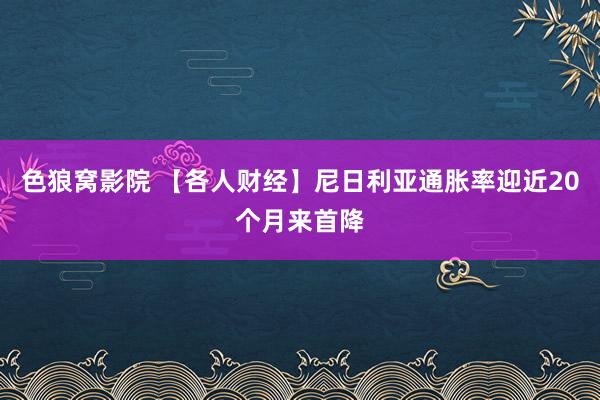 色狼窝影院 【各人财经】尼日利亚通胀率迎近20个月来首降