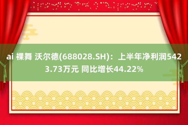 ai 裸舞 沃尔德(688028.SH)：上半年净利润5423.73万元 同比增长44.22%