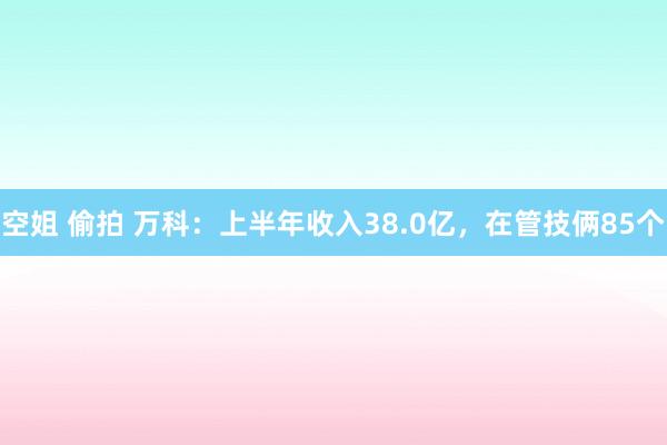 空姐 偷拍 万科：上半年收入38.0亿，在管技俩85个