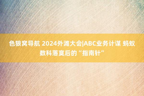 色狼窝导航 2024外滩大会|ABC业务计谋 蚂蚁数科落寞后的“指南针”