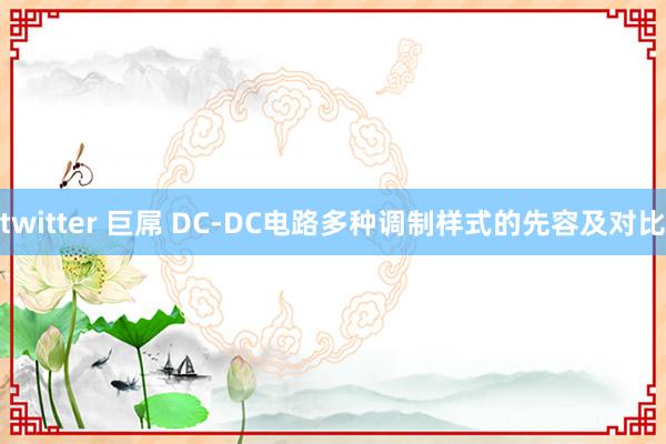 twitter 巨屌 DC-DC电路多种调制样式的先容及对比