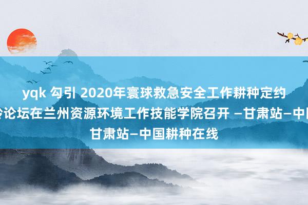 yqk 勾引 2020年寰球救急安全工作耕种定约年会暨岑岭论坛在兰州资源环境工作技能学院召开 —甘肃站—中国耕种在线